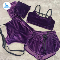 Costumes de pole dance pour femmes sexy en polyester et élasthanne, brillants, en velours pailleté, à vendre