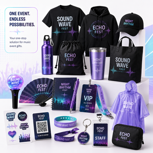 Custom Night Event LED Fan Pack With Light Stick Glow Bracelet Hand Fan Cheer Sticks For Concert Crowd Support - Product Image 1