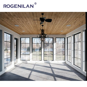 Nhà máy kính đôi bão tác động nhôm lớn và cửa sổ cố định nhôm hình ảnh cửa sổ Quảng Đông Đen đu ngang - Product Image 3