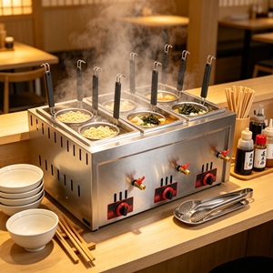 New Arrival Countertop 6 Hole Gas Noodle Cooking <b>Machine</b> 2800Pa Stainless Steel Durable Commercial <b>Pasta</b> Boiler for Hotel - Product Image 5