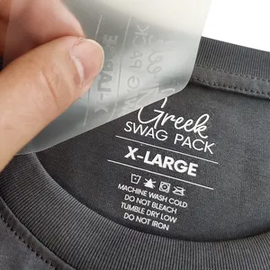 Fabriek Custom Warmte Overdracht Nek Labels Warmte Overdracht Afdrukken Logo Ijzer Op Zorg Label Wassen Tagless Labels Voor Kleding