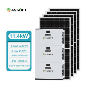 ASGOFT Shenzhen Stock 2560Wh 48V 100Ah Sistema de Almacenamiento de Energía con Batería de Litio Lifepo4 Apilable para Balcón de 5kWh 5kVA - Product Image 3