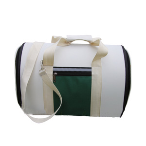 Cat Carrier Soft-<b>Sided</b> Breathable Round <b>White</b> And Green Oxford Pet Travel <b>Bag</b> For Cats - Product Image 5