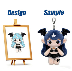 Wholesale Custom OEM Cute Mini PP Cotton Soft Eco-Friendly Doll <b>Cartoon</b> Anime Plush Toy Keychain <b>Ring</b> Stuffed Girl Pendant - Product Image 1