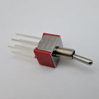 Interrupteur à bascule mini DPDT 5A 250VAC ON-ON-ON, 6 broches, borne PC, poignée longue, montage pour panneau électrique automobile