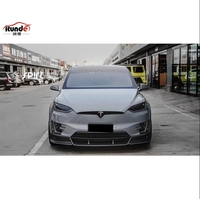 Runde mise à niveau Topcar Style Kit de carrosserie en Fiber de carbone pour Tesla Model X Auto Parts Lèvre avant Jupes latérales Roue Sourcils Diffuseur arrière