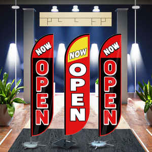Double-sided Open Feather Flags Custom Advertising Feather Flags Rugged Beach Flags