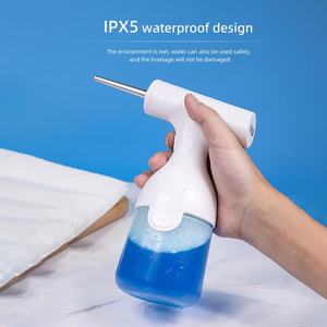 Distributeur de savon mousse électrique intelligent rechargeable 350 ml/11,8 oz, buse réglable, fixation murale, bouteille de savon moussant rechargeable - Product Image 4