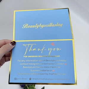 4*6 дюймов 10x15 см на заказ красочная Золотая фольга бумага благодарственные открытки с логотипом Спасибо Печать визитной карточки - Product Image 5