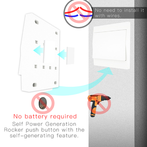 Interrupteur intelligent sans fil RF433 à alimentation autonome, pas besoin de piles, pas de câbles, émetteur et récepteur de panneau mural - Product Image 3