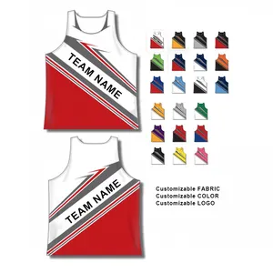 Custom Sleeveless Track And Field Athletic Uniforms Singlet And Short Design Team Logo