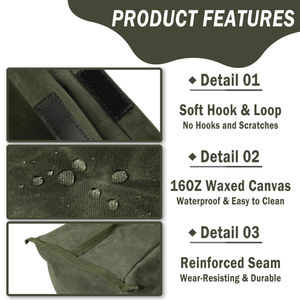 Tas makan siang kanvas lilin terbaru kotak makan siang tugas berat ramah lingkungan karung makan siang dapat digunakan kembali dengan kait - Product Image 3