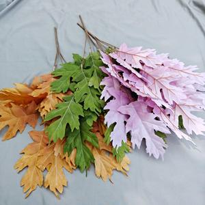 Artificial 4 Fork Oak Leaf Bouquet Wedding Floral Decoration <strong>Background</strong> Aisle Decor Hotel Artificial Flower Ornaments - Product Image 3