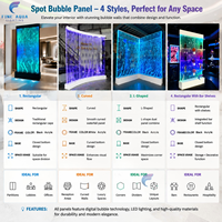 Pantalla de Burbujas de Agua Acrílica LED Personalizada para Interiores con Iluminación RGB y Control Remoto Inalámbrico