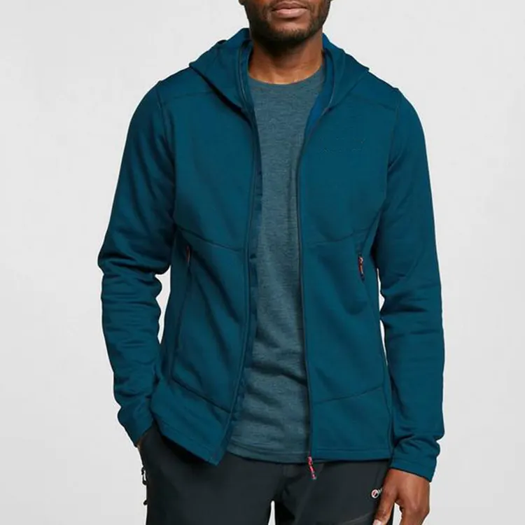 Blank Knitted Mens Long Sleeve Zipper Jackets Custom Logo Zip Up Hoodies