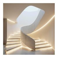 Système de garde-corps d'escalier incurvé extérieur en fer forgé moderne pour une utilisation en appartement