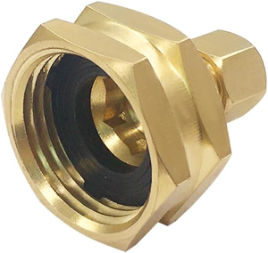 Adaptateur <span class=keywords><strong>de</strong></span> <span class=keywords><strong>tuyau</strong></span> <span class=keywords><strong>de</strong></span> robinet anti-fuite avec connecteurs en laiton à compression 3/4 GHT pour <span class=keywords><strong>tuyau</strong></span> d'arrosage à filetage femelle vers 1/4 OD avec rondelles - Product Image 3