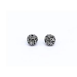 Cuentas de plata tibetana yunnique, cuentas espaciadoras con mantra de seis sílabas en relieve para fabricación de joyas, accesorios de moda unisex - Product Image 1