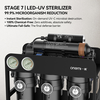 Système d'osmose inverse alcaline 7 étapes 75 GPD OEM/ODM pour la filtration de l'eau domestique avec réservoir de filtration RO