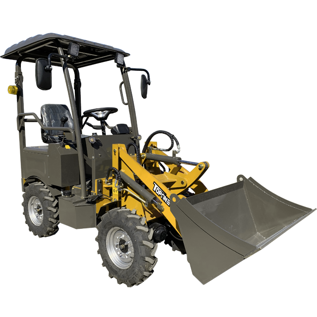 China Factory Topone Compact Mini Wheel Loader 4x4 Tractor Loader with 2200W Electric Engine Pump & Gear for Sale