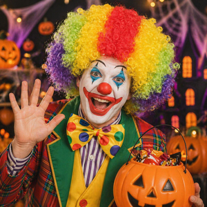 Pafu - Peluca Afro Colorida de <span class=keywords><strong>Payaso</strong></span> para Halloween, Peluca Rizada de Disfraz, Peluca Sintética de Cosplay para Adultos, Artículos para Fiestas de Carnaval y Festivales - Product Image 3