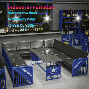 Moderno retrò industriale esterno contenitore di ferro sedile divano per Pub Bar <span class=keywords><strong>sala</strong></span> latte da tè <span class=keywords><strong>tavolo</strong></span> sedia - Product Image 3