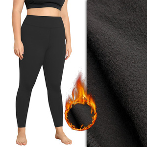 Leggings foderati in <span class=keywords><strong>pile</strong></span> da donna <span class=keywords><strong>con</strong></span> tasche-inverno caldi e termici pantaloni da Yoga a vita alta - Product Image 3
