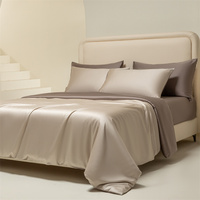 Parure de lit de luxe 4 pièces 100% coton, super douce, respirante, lavable en machine, draps, taies d'oreiller, housse de couette 200TC, style européen