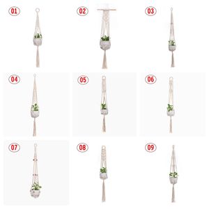 Macramé para Decoración del Hogar, Interior/Exterior, Colgadores de Plantas de Cuerda de Algodón Multiforma, <span class=keywords><strong>Macetero</strong></span> Colgante Decorativo, Soporte Vertical para Macetas - Product Image 3