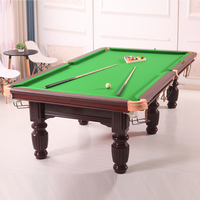 Petite table de billard de 9 pieds de qualité supérieure avec dessus en marbre Table de billard d'intérieur chinoise noire à huit boules