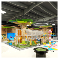 Équipement de jeu intérieur en bois personnalisé certifié CE pour enfants, destiné aux centres de divertissement familial commerciaux à Dubaï