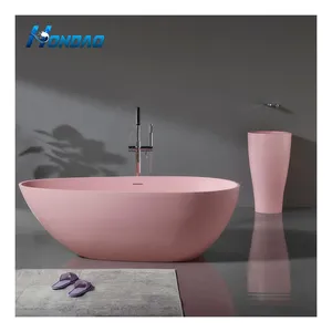 室内椭圆形浴缸浴室实心表面浴缸