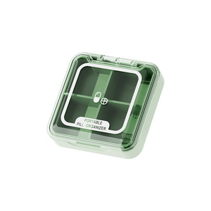 Boîte à médicaments carrée compacte et pratique pour le voyage, compartimentée pour sept jours, trois repas par jour, boîte de rangement scellée anti-poussière - Product Image 5