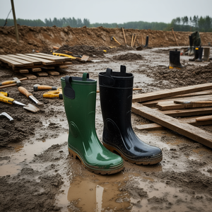 Botas de seguridad verdes de PVC hasta la rodilla, talla 42, marca Para Sole - Product Image 3