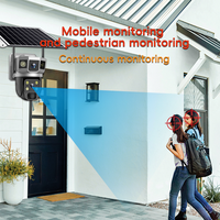 Caméra de sécurité dôme IP extérieure sans fil WiFi à énergie solaire avec triple objectif 2MP+2MP+2MP