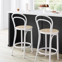 Wooden Coffee Cafe Shop Armlehne hoch Esszimmer Restaurant Küche Holz Bar Counter Hocker mit Seils itz