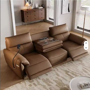 Ensemble de meubles de salon modernes en cuir véritable de luxe personnalisé populaire D 2025, canapé inclinable, fauteuil de massage - Product Image 1