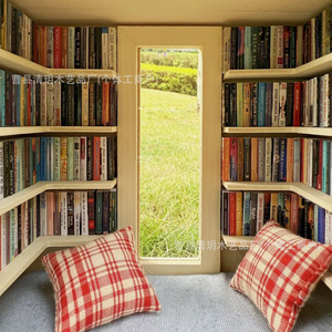 Mini bibliothèque en bois encadrée, décoration de bureau avec livres pour soulager le stress et réduire l'anxiété, design minimaliste léger - Product Image 4