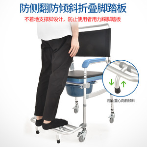 Hospital <b>Commode</b> <b>Chair</b> With Wheels And Potty For Elderly Indoor Use - Product Image 4