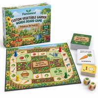 Jeu de société Fancboard personnalisé sur le thème du jardin potager, en carton recyclable à 4 volets, pour les 45 ans et plus |   Espagnol |   OEM/ODM