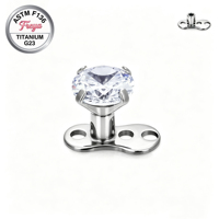 Ancla Dérmica Clásica de Titanio y Zirconia M0.9 ASTM F136 Personalizada para Piercing Corporal y de Clavícula, Joyería para Piercing Dérmico