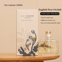 Diffuseur à roseaux 200 ml Écologique Non Toxique Longue Durée Sans BPA Sans Alcool Huile Parfumée Ambiance Florale Fraîche et Éternelle en Verre