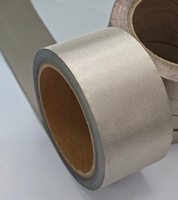 Tissu conducteur ultra-mince thermofusible en polyester plaqué Cu Ni pour blindage EMI, mise à la terre ESD, amortissement et remplissage de vide