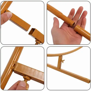 Arche de mariage, décoration de <span class=keywords><strong>cercle</strong></span>, fond en métal <span class=keywords><strong>doré</strong></span> blanc, décoration de mariage, fond de photomaton - Product Image 6