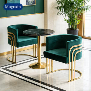 Chaises de salle à manger modernes européennes luxueuses avec accoudoirs, revêtement en flanelle, pour hôtel, maison, bureau et école - Product Image 4