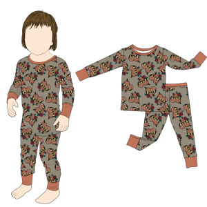 Qingli OEM Fábrica Personalizada SIN Tarifa Conjunto de <span class=keywords><strong>2</strong></span> Piezas Cómodo de Manga Larga con Estampado Temático de <span class=keywords><strong>Amor</strong></span> para Niñas de Otoño - Product Image 4