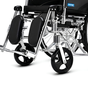Silla <span class=keywords><strong>de</strong></span> Ruedas Manual Reclinable con Respaldo Alto, Reposapiés Elevables y Reposacabezas Acolchado, Silla Plegable para Movilidad, <span class=keywords><strong>Cuidado</strong></span> <span class=keywords><strong>de</strong></span> <span class=keywords><strong>Personas</strong></span> <span class=keywords><strong>Mayores</strong></span> - Product Image 4