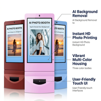 Interior Instagram AI Digital Self Service portátil pantalla táctil instantánea toma de fotos máquina de impresión quiosco con aceptador de efectivo