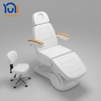 Table de massage électrique confortable avec dossier blanc réglable pour salon de beauté, soins du visage, spa et extensions de cils