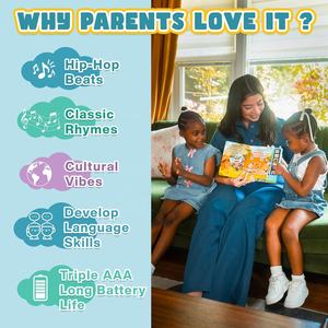 หนังสือเสียงเพลงฮิปฮอปสำหรับเด็ก หนังสือดนตรีเพื่อการเรียนรู้ภาษาอังกฤษแบบโต้ตอบสำหรับเด็ก การพัฒนาภาษาในวัยเริ่มต้น - Product Image 4